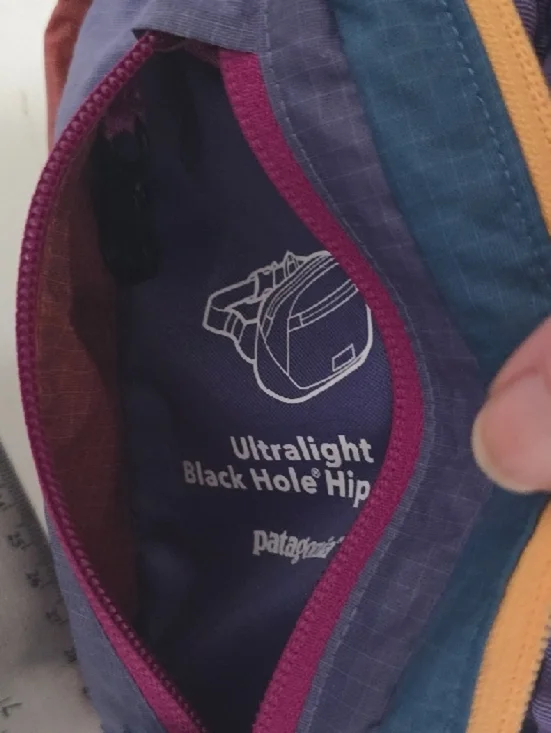 Patagonia Purple, Blue & Yellow Waist Pack with Pink Zipper - Picture 7 of 7